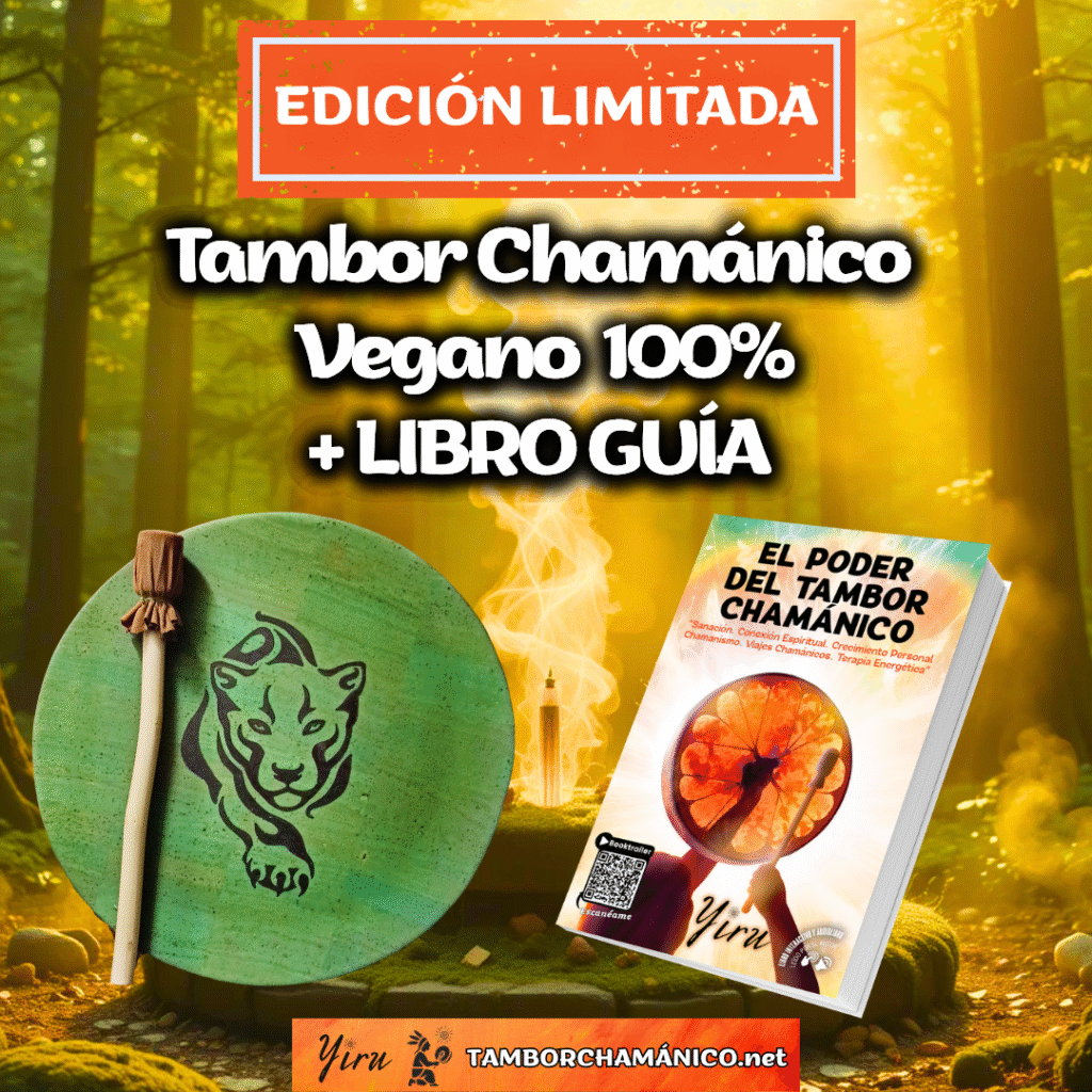 Oferta tambor chamanico vegano + libro guia